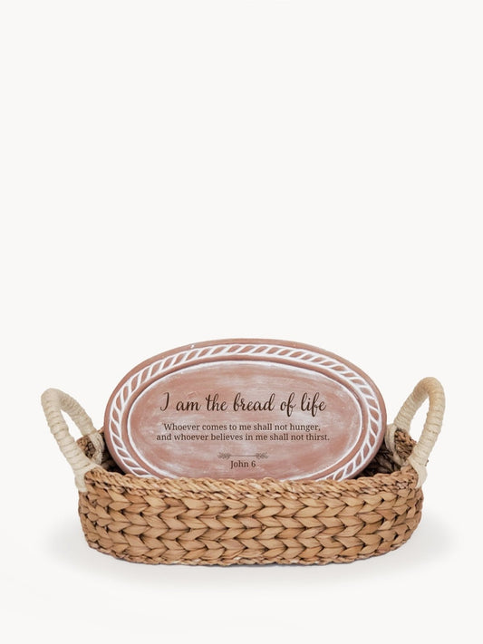 Personalized Bread Warmer & Basket - Bible Oval - Daphs Designs