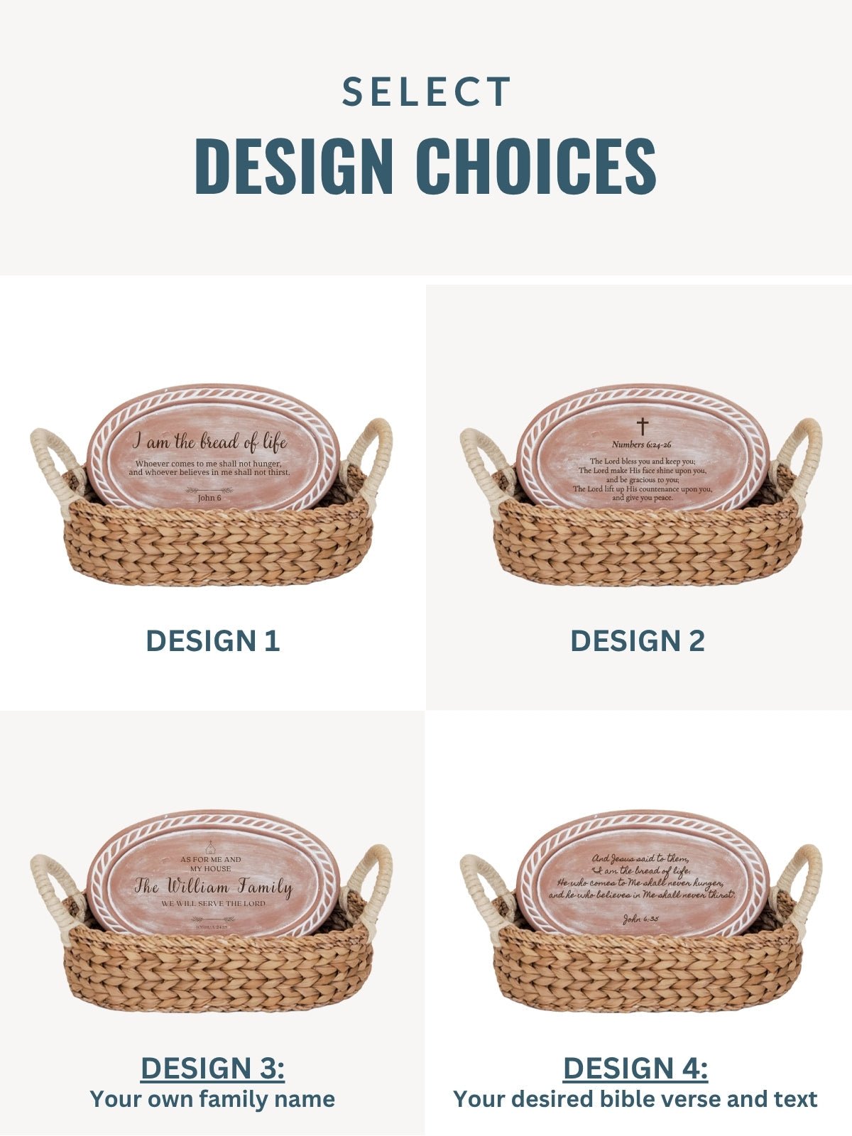 Personalized Bread Warmer & Basket - Bible Oval - Daphs Designs