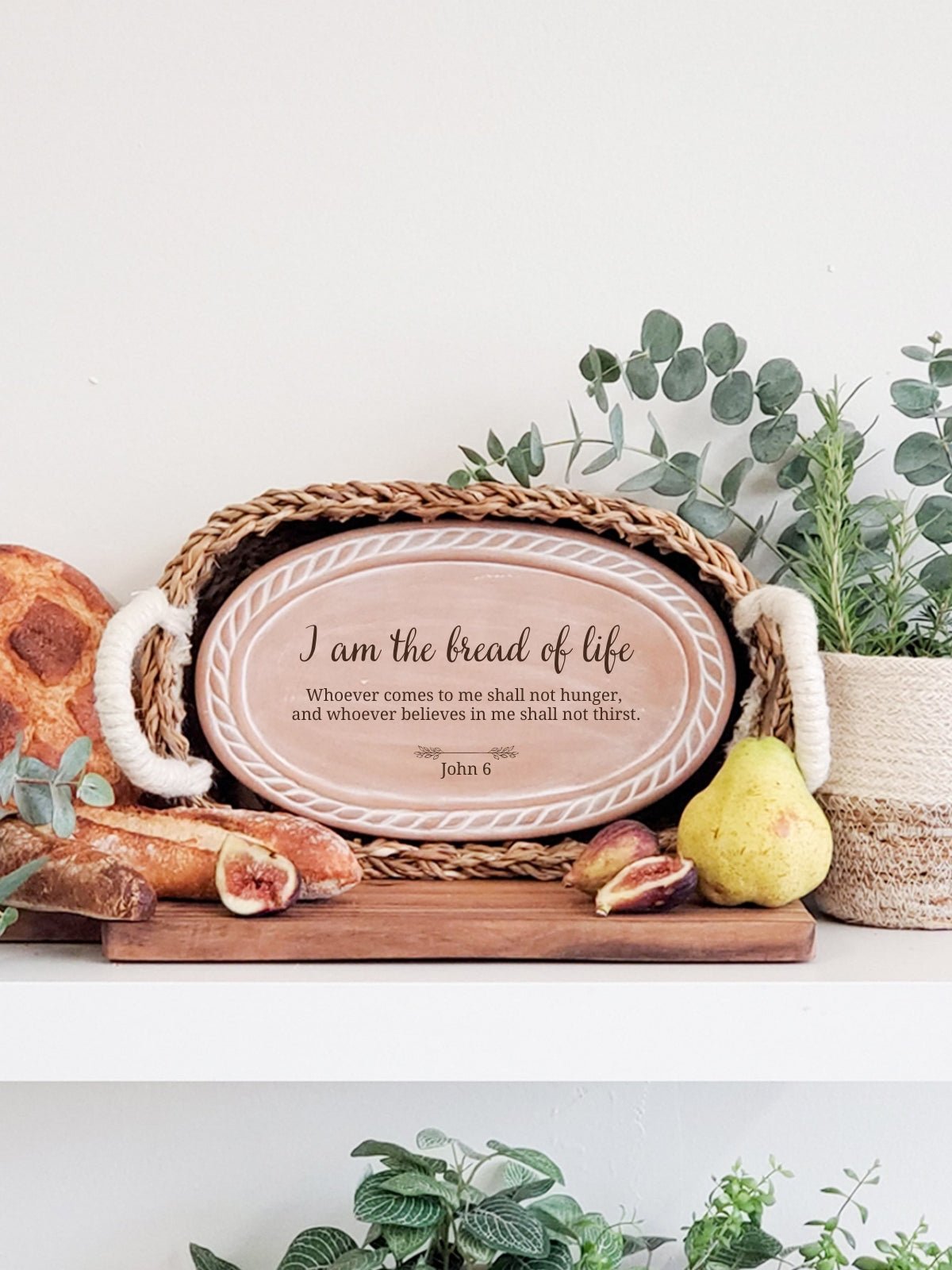 Personalized Bread Warmer & Basket - Bible Oval - Daphs Designs