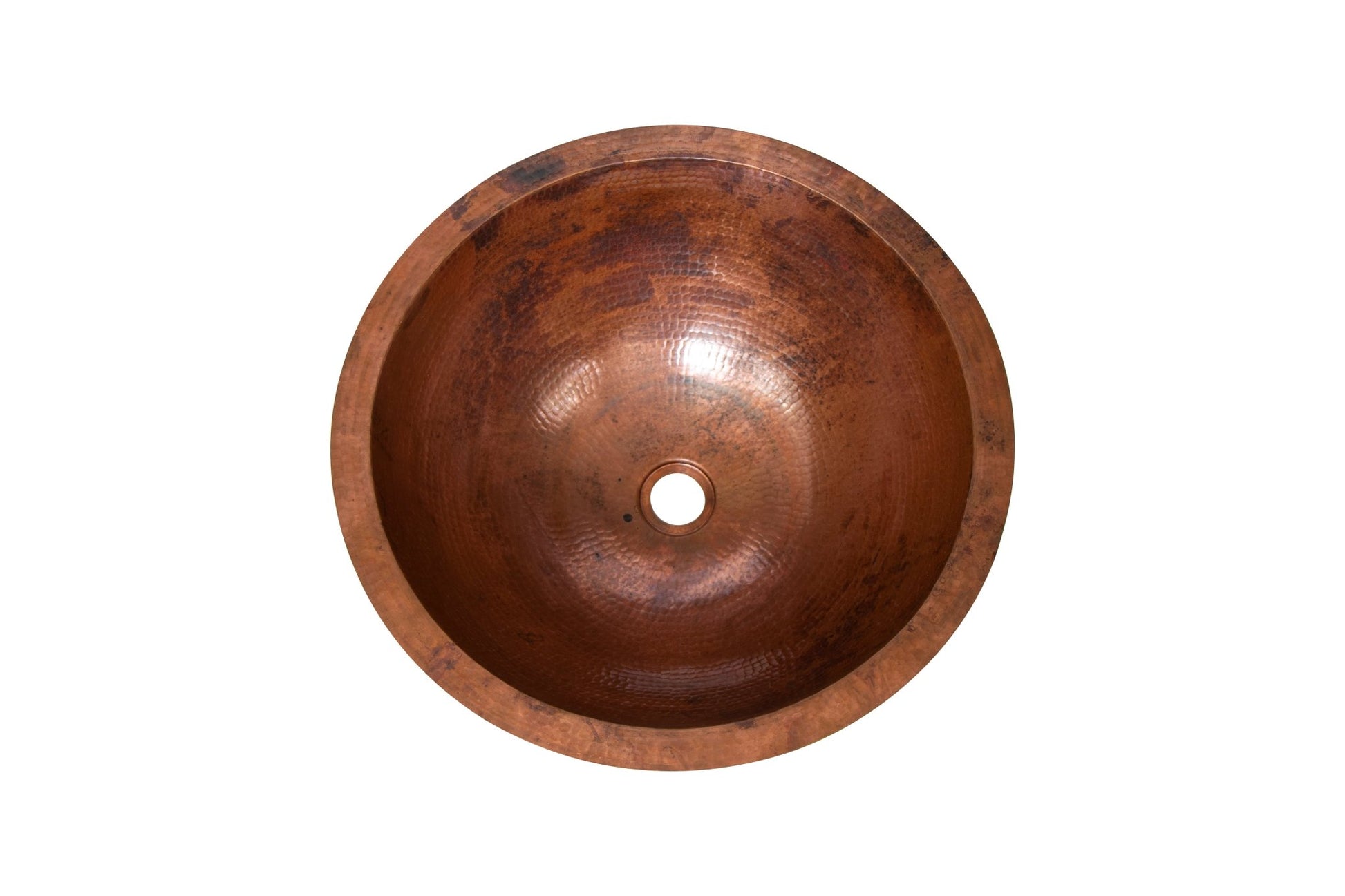 17" Round Hammered Copper Bathroom Sink - Daphs Designs