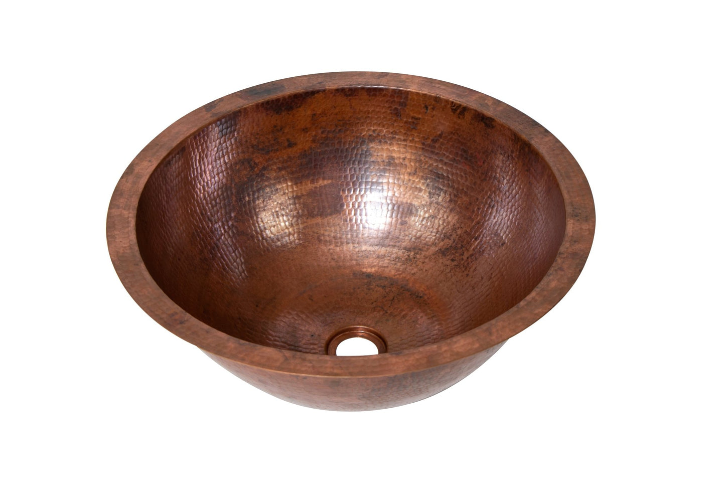 17" Round Hammered Copper Bathroom Sink - Daphs Designs