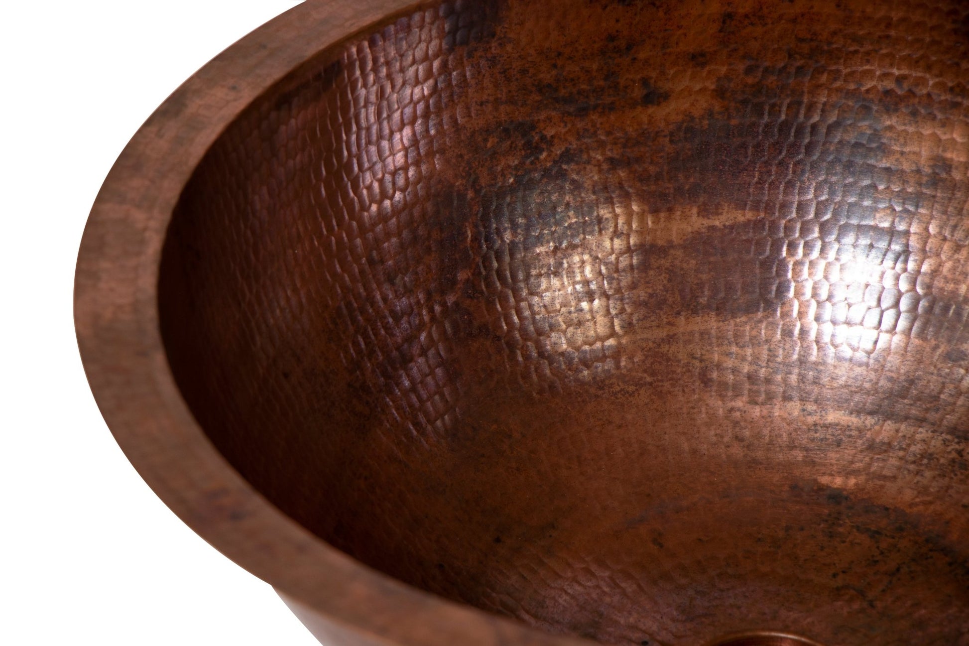 17" Round Hammered Copper Bathroom Sink - Daphs Designs
