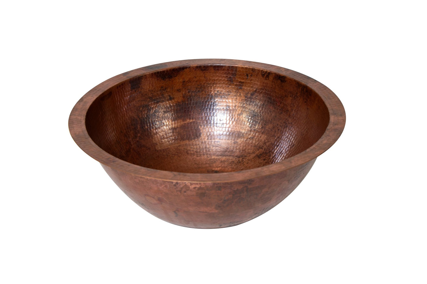 17" Round Hammered Copper Bathroom Sink - Daphs Designs