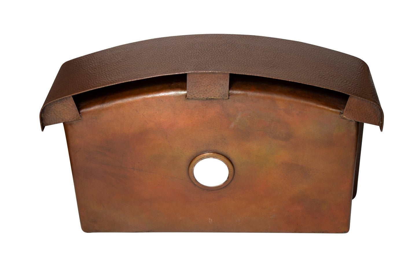 33" Farmhouse Single Well Plain Round Apron Hammered Copper Kitchen Sink - Daphs Designs